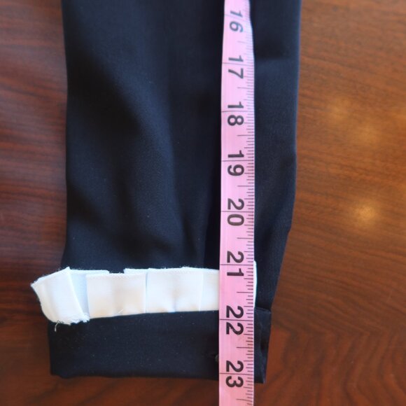 ANNE FONTAINE women top black ruffle white formal sheer button long sleeve 40 10 - Picture 9 of 13